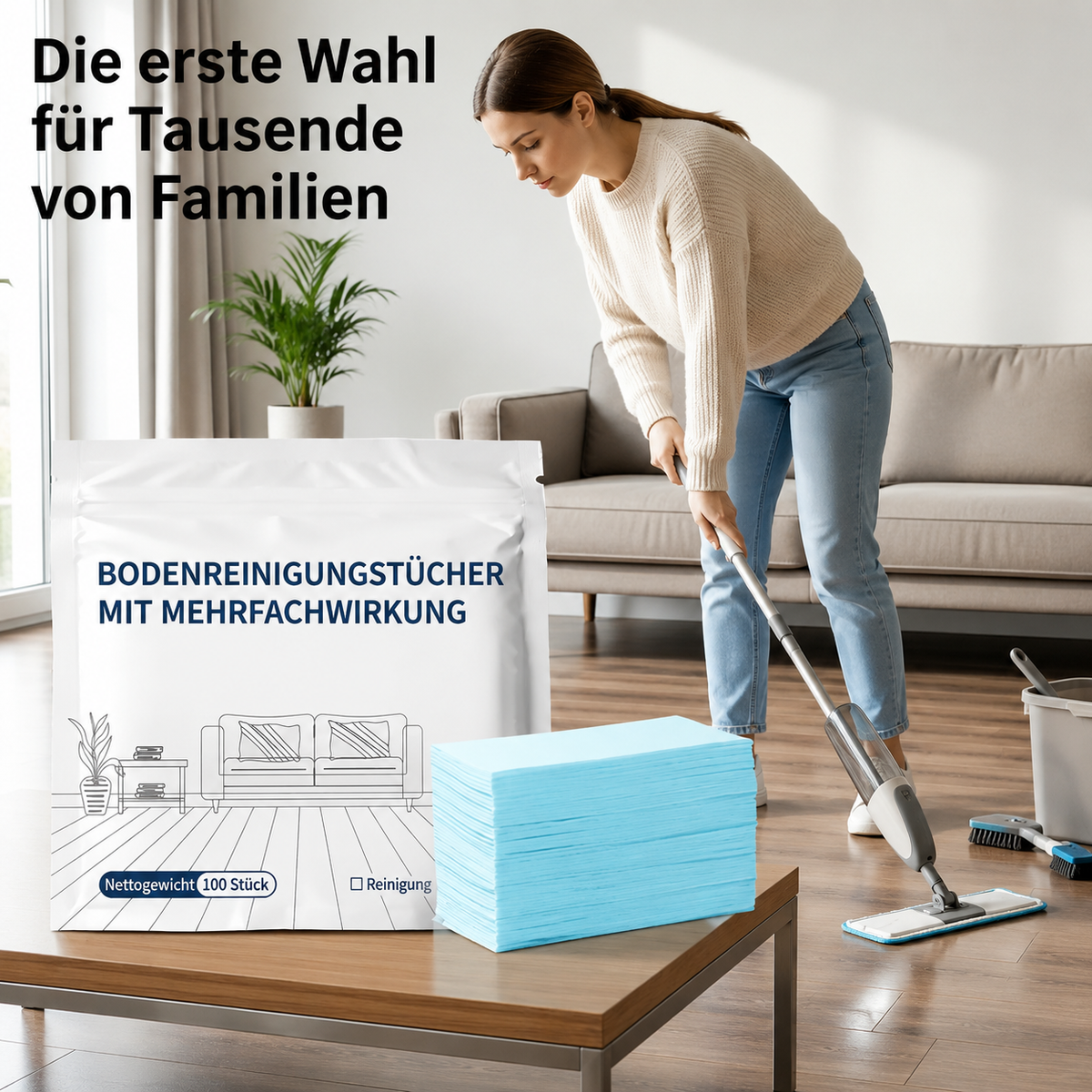 Hudros® Mehrflächen-Bodenreinigungstabletten | Konzentrierter Bodenreiniger für Parkett, Fliesen, Laminat & mehr