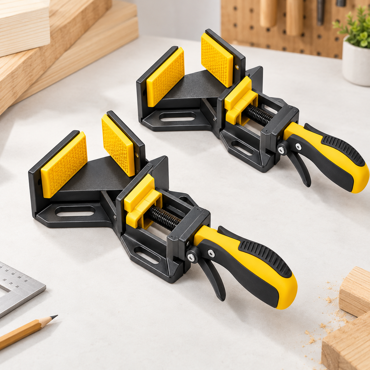 90° Corner Clamp Set – Hold Perfect Right Angles for Faster, Cleaner DIY Builds