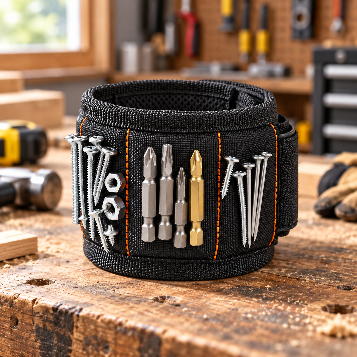 Magnetic Tool Wristband – Keep Screws, Nails & Bits Right at Your Fingertips