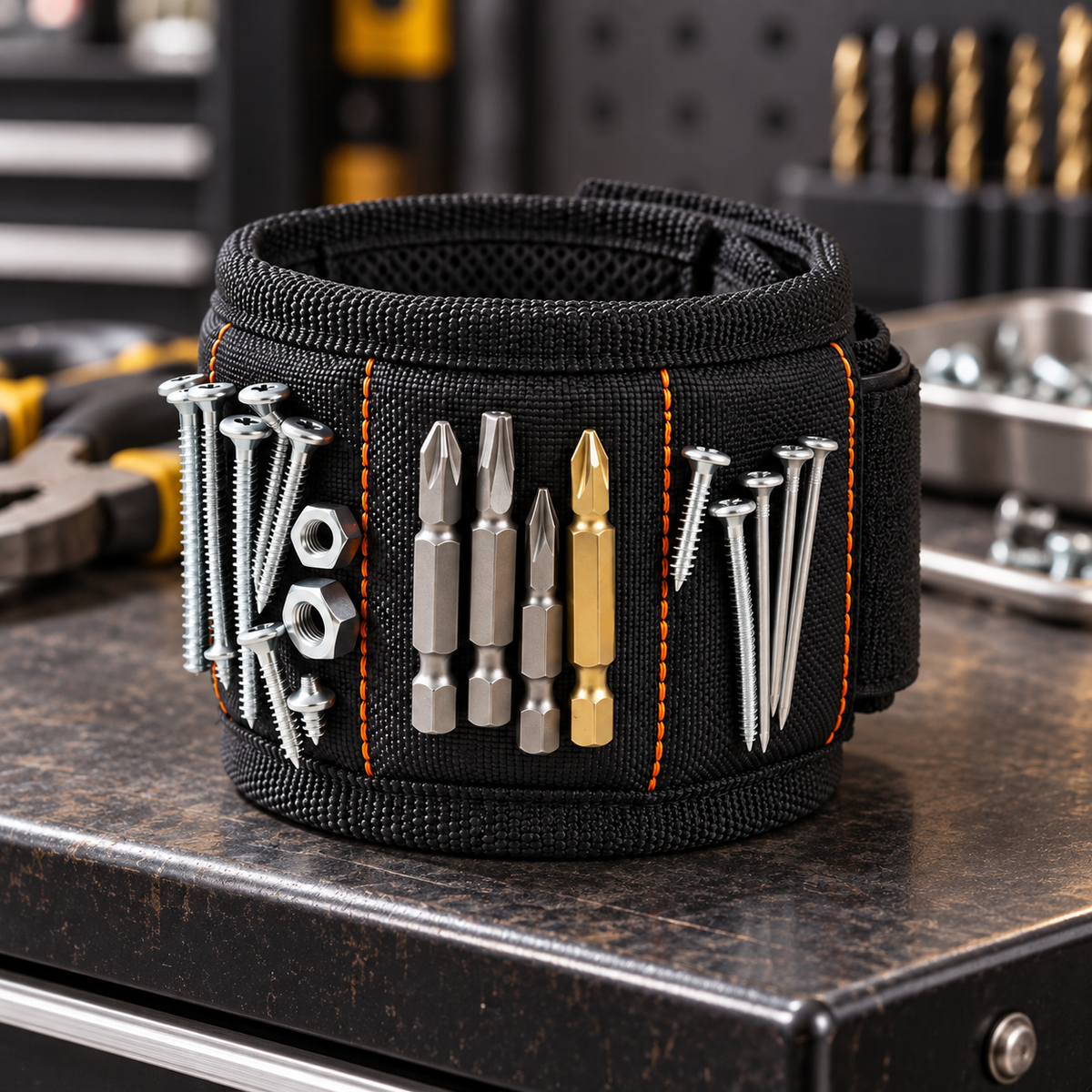 Magnetic Tool Wristband – Keep Screws, Nails & Bits Right at Your Fingertips