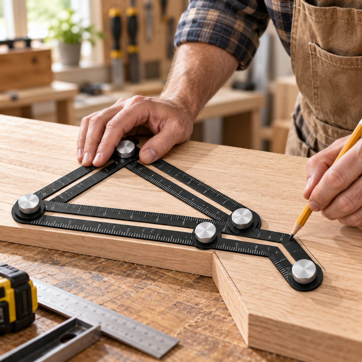 Adjustable Multi-Angle Measuring Template – Copy Complex Shapes & Corners in Seconds