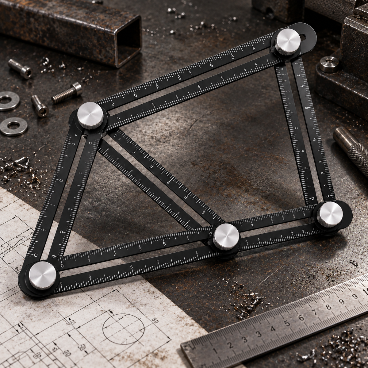 Adjustable Multi-Angle Measuring Template – Copy Complex Shapes & Corners in Seconds