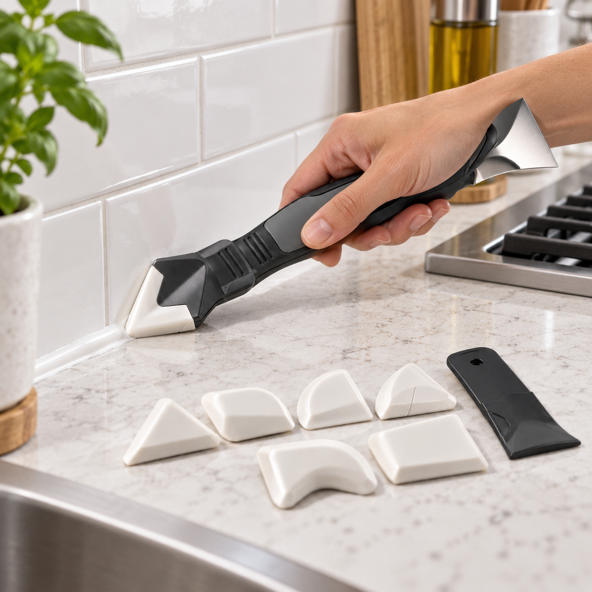 All-in-One Caulk & Grout Finishing Tool Kit – Smooth, Scrape & Seal Like a Pro