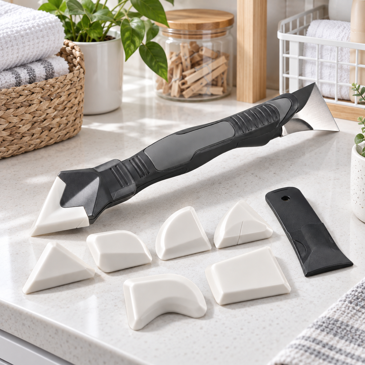 All-in-One Caulk & Grout Finishing Tool Kit – Smooth, Scrape & Seal Like a Pro