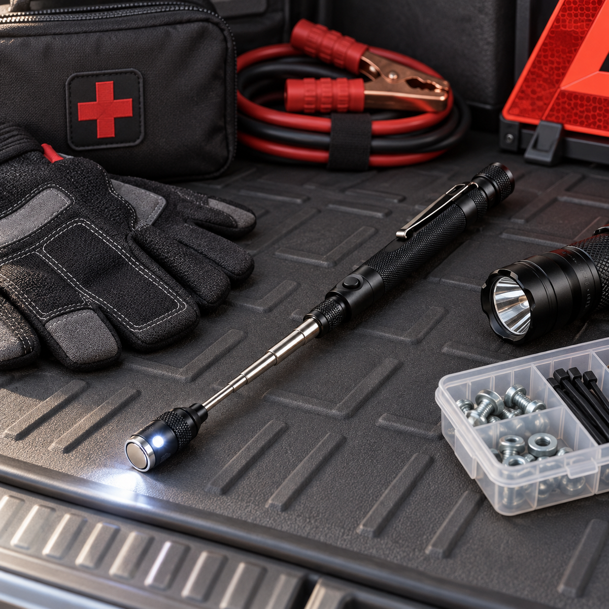 LED Magnetic Pickup Tool – Retrieve Dropped Screws, Bolts & Metal Parts From Hard-to-Reach Spaces
