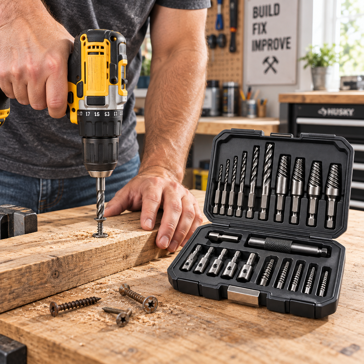 Damaged Screw & Bolt Extractor Kit – Remove Stripped, Rusted & Broken Fasteners Fast