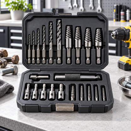Damaged Screw & Bolt Extractor Kit – Remove Stripped, Rusted & Broken Fasteners Fast