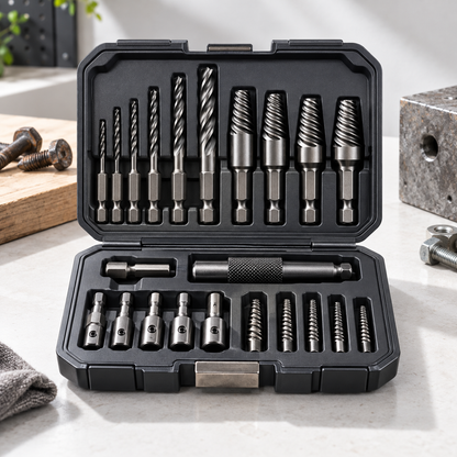 Damaged Screw & Bolt Extractor Kit – Remove Stripped, Rusted & Broken Fasteners Fast